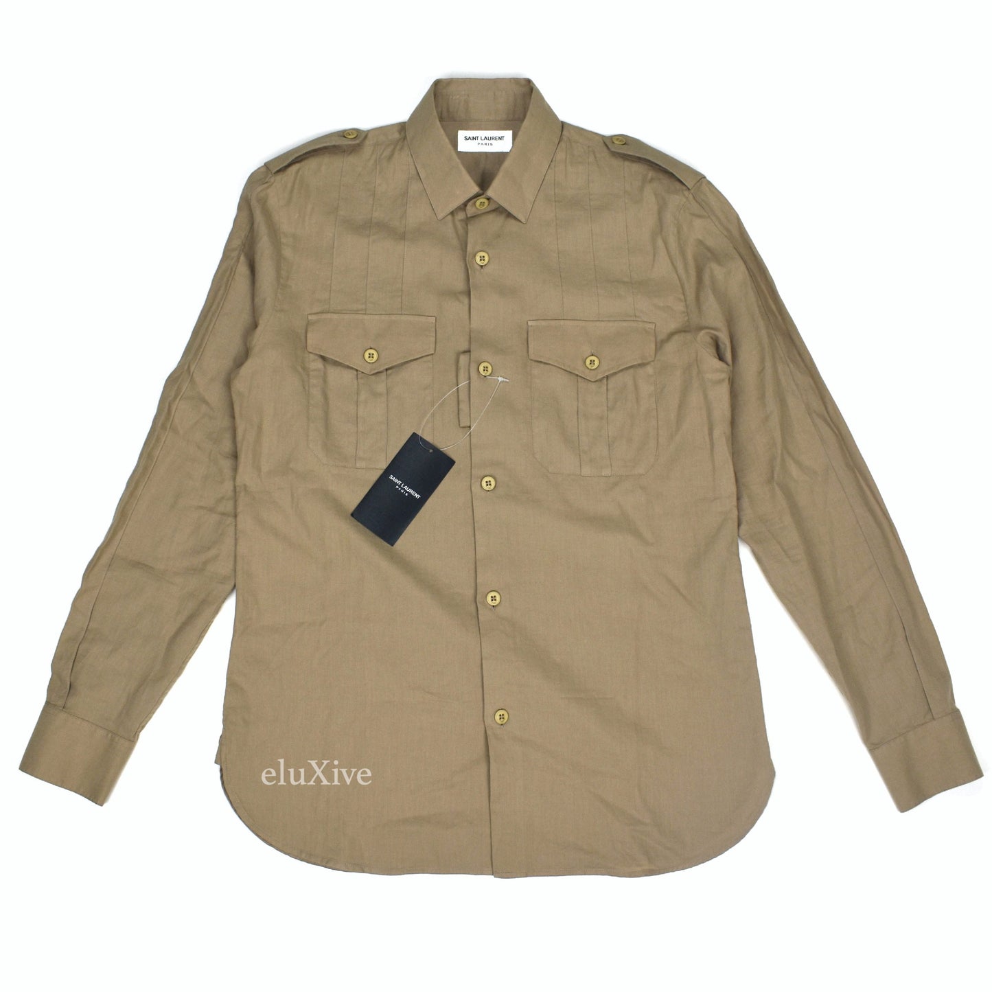 Saint Laurent - Beige Military Twill Button Down Shirt