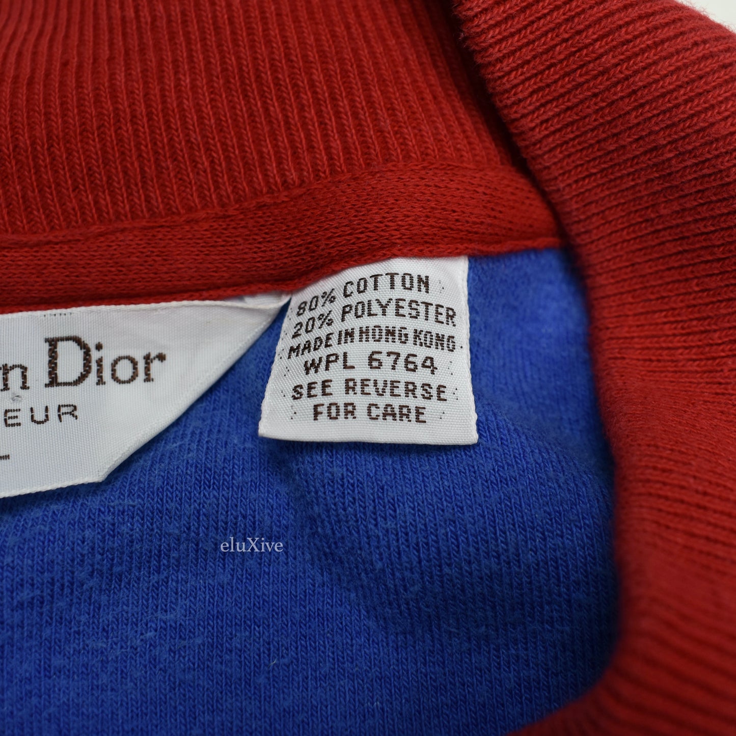 Dior - Vintage 1980s Velour Track Jacket (Blue/Red)