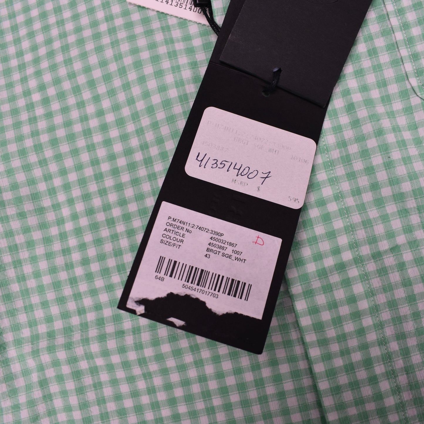 Burberry Prorsum - SS14 Green Gingham Plaid Button Down Shirt