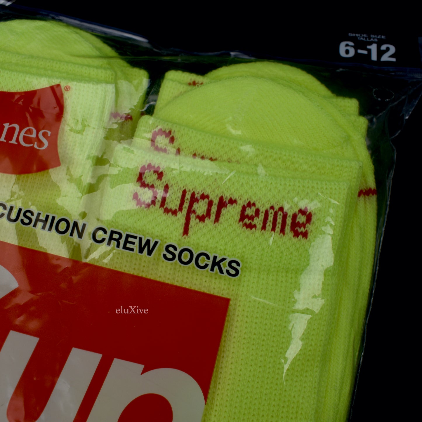 Supreme - Neon Yellow Logo Knit Socks (4 Pack)