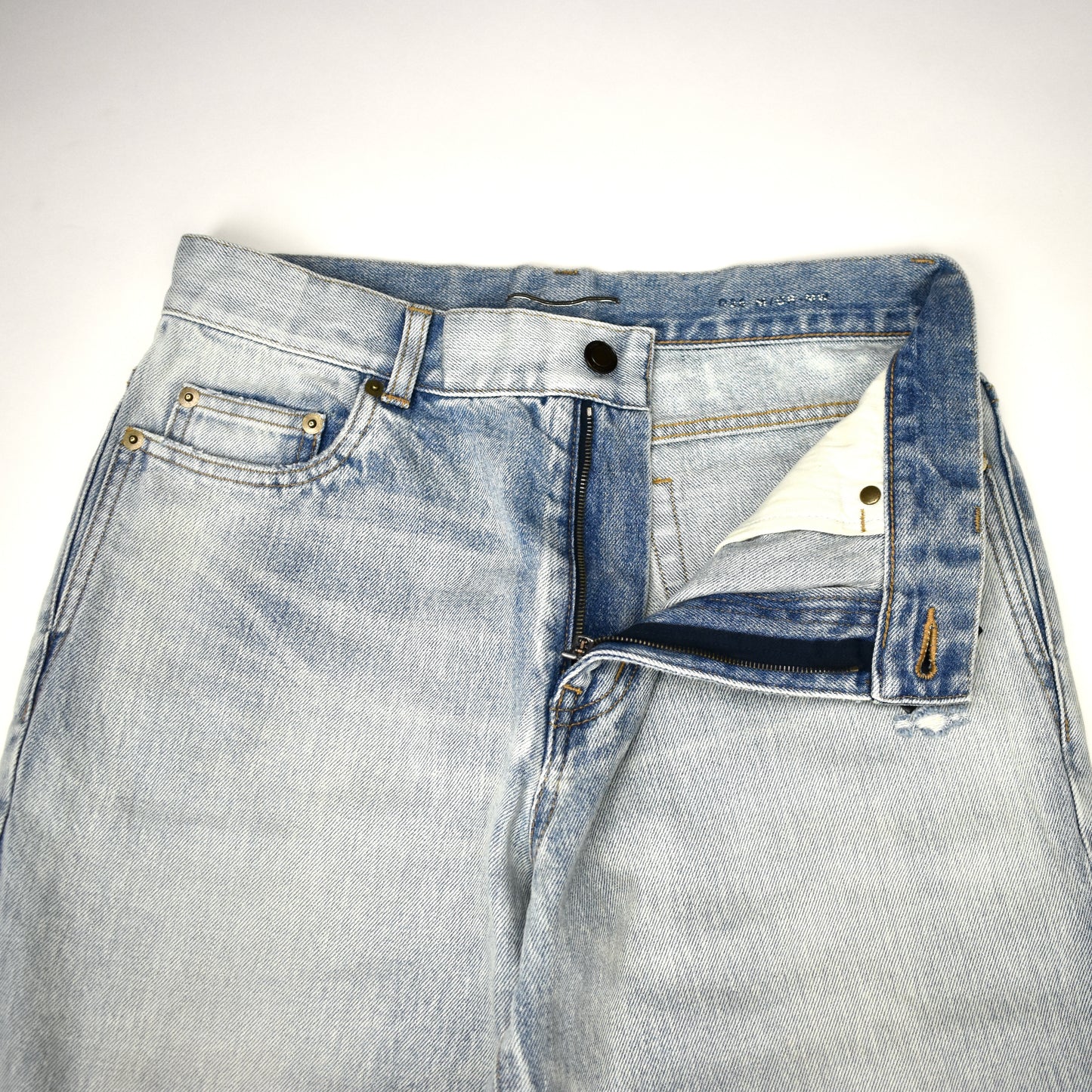 Saint Laurent - Made in Japan Distressed Blue Denim Carrot Jeans