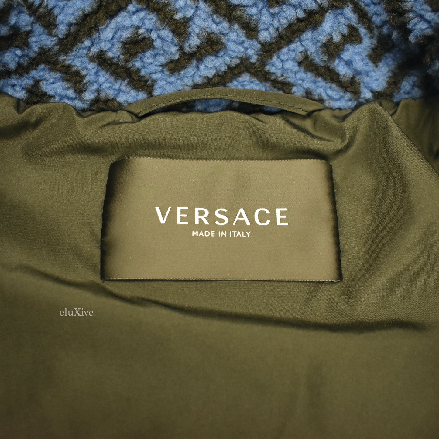 Versace - Navy Greca Monogram Logo Fleece Jacket