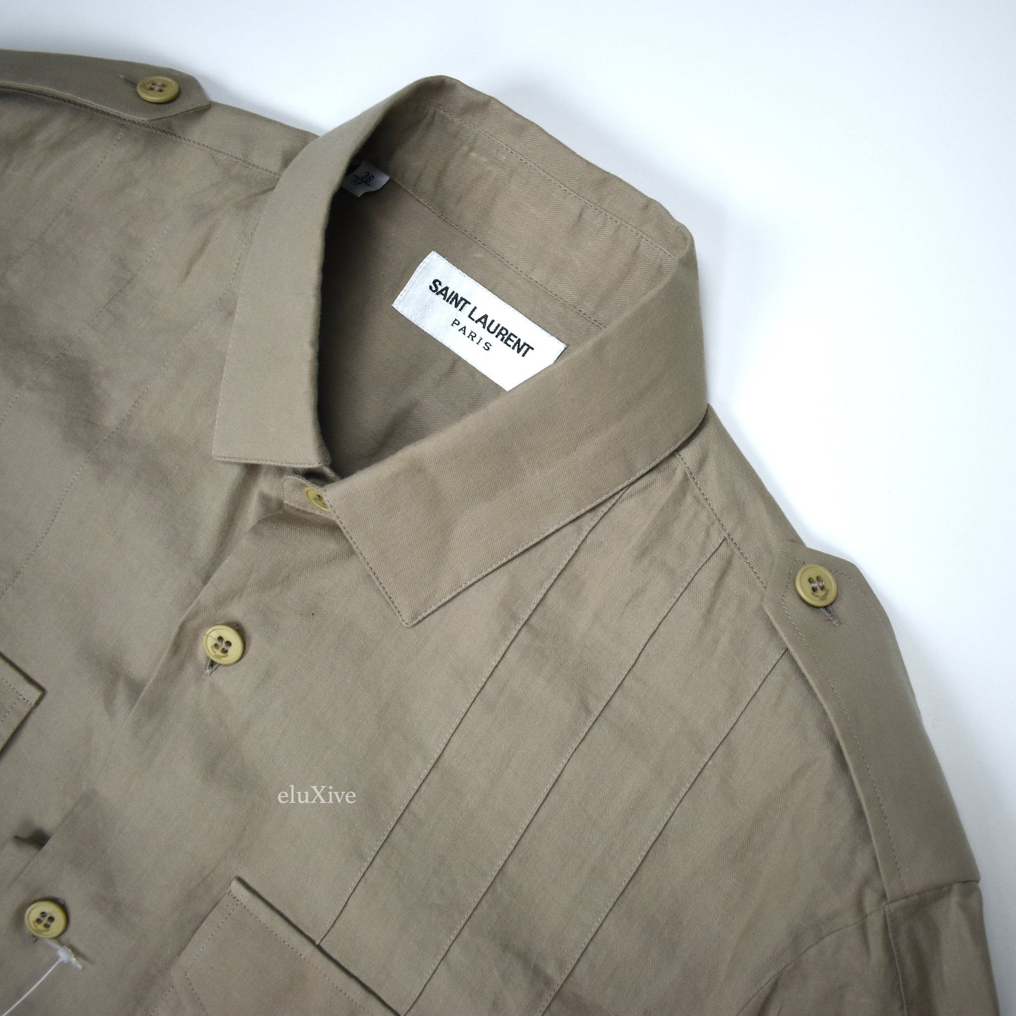 Saint Laurent - Beige Military Twill Button Down Shirt