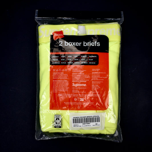 Supreme - Neon Yellow Logo Knit Boxer Briefs (2 Pack)