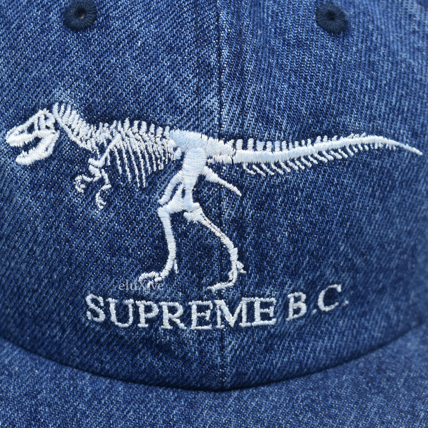 Supreme - B.C. Dinosaur Logo Denim Hat (FW18)