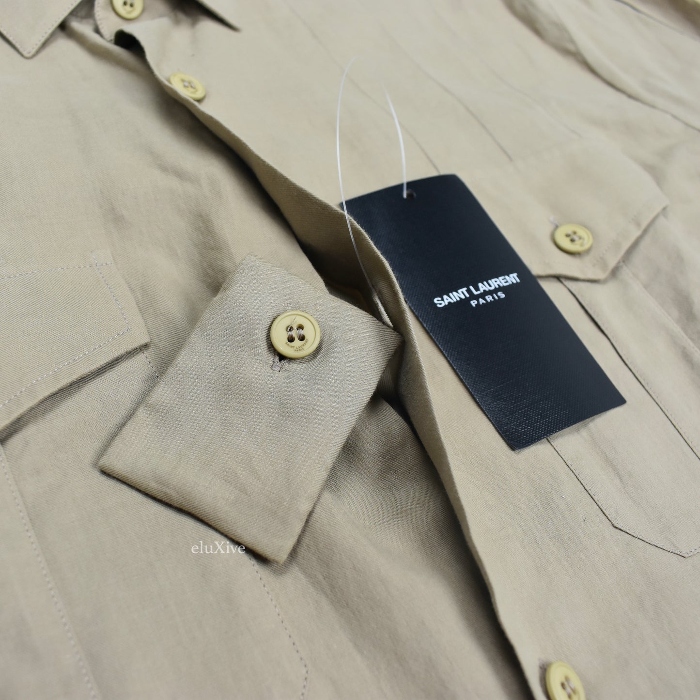 Saint Laurent - Beige Military Twill Button Down Shirt