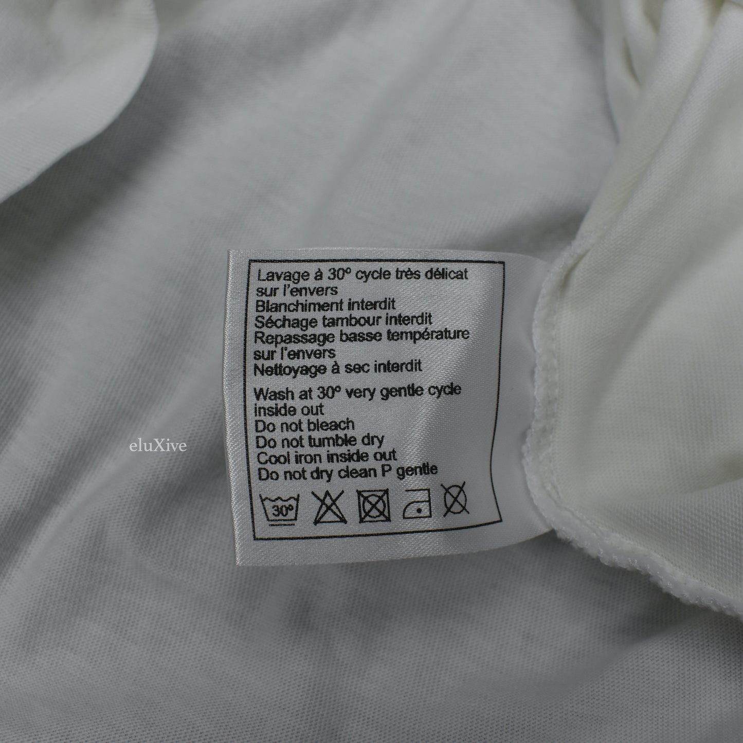 Chanel - White Velvet Logo L/S Crewneck Uniform T-Shirt