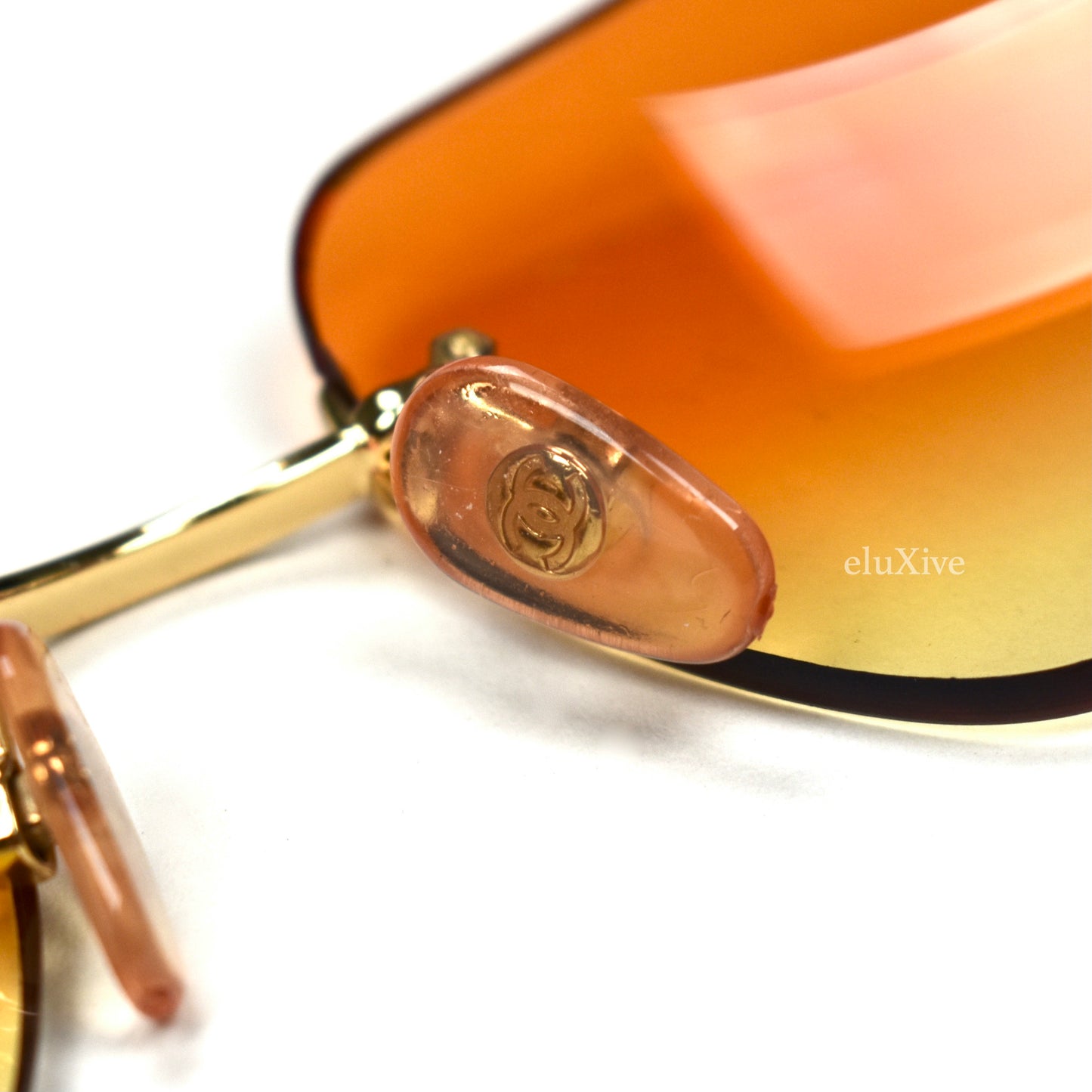 Chanel - Vintage 4017-D Crystal Logo Rimless Sunglasses