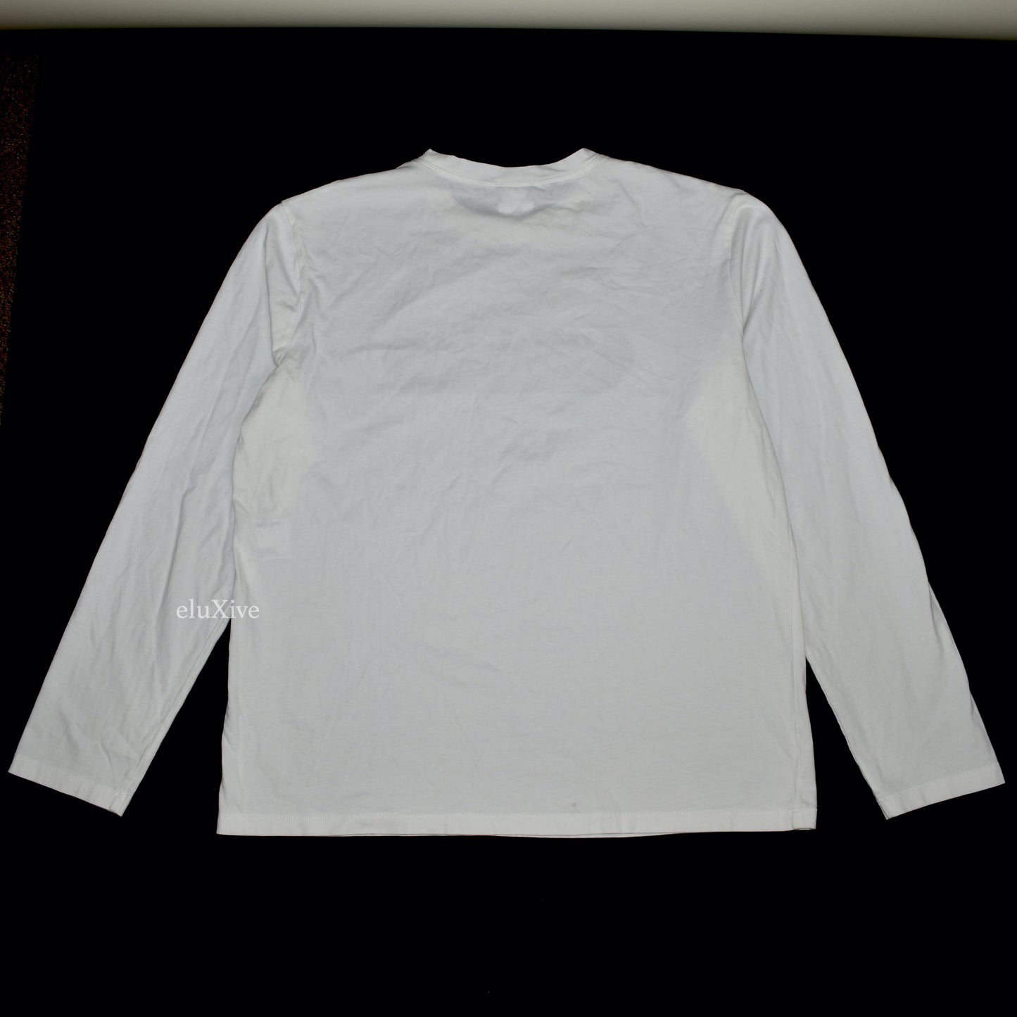 Chanel - White Velvet Logo L/S Crewneck Uniform T-Shirt