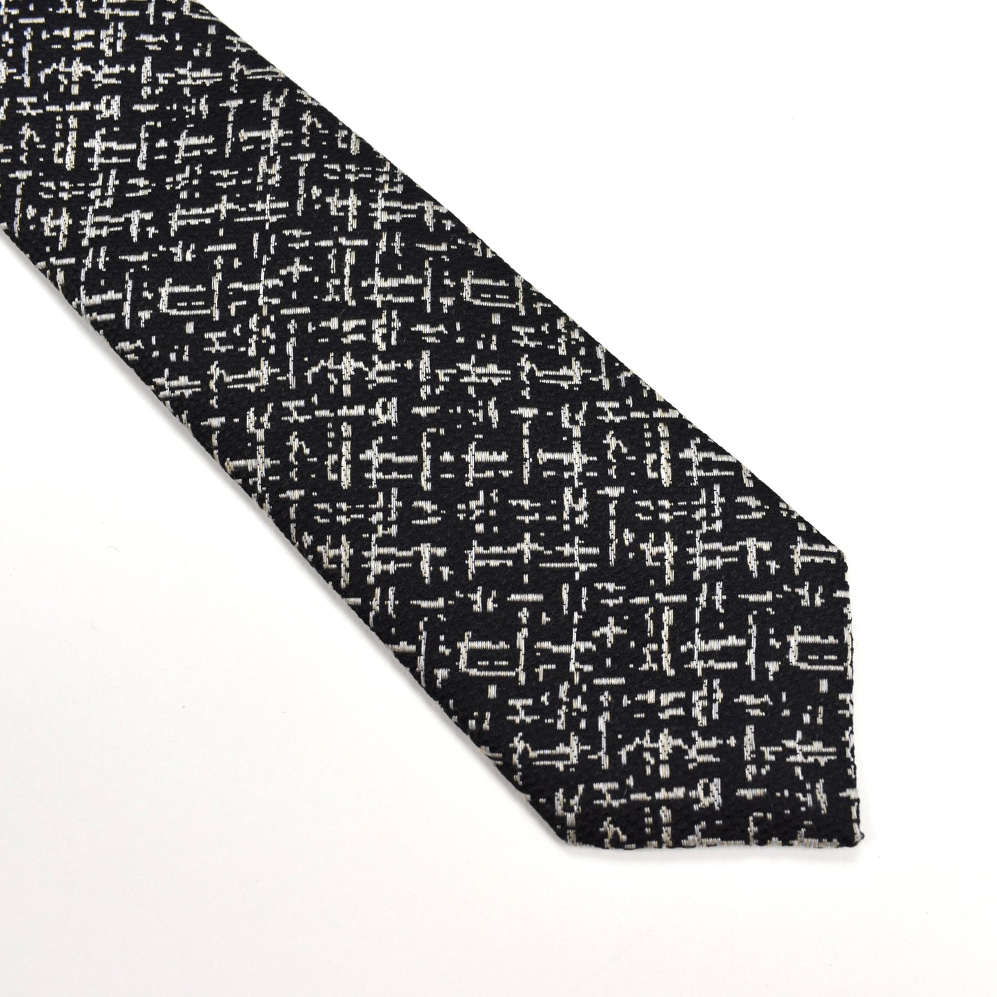 Saint Laurent - Black & Gray Tweed Skinny Tie