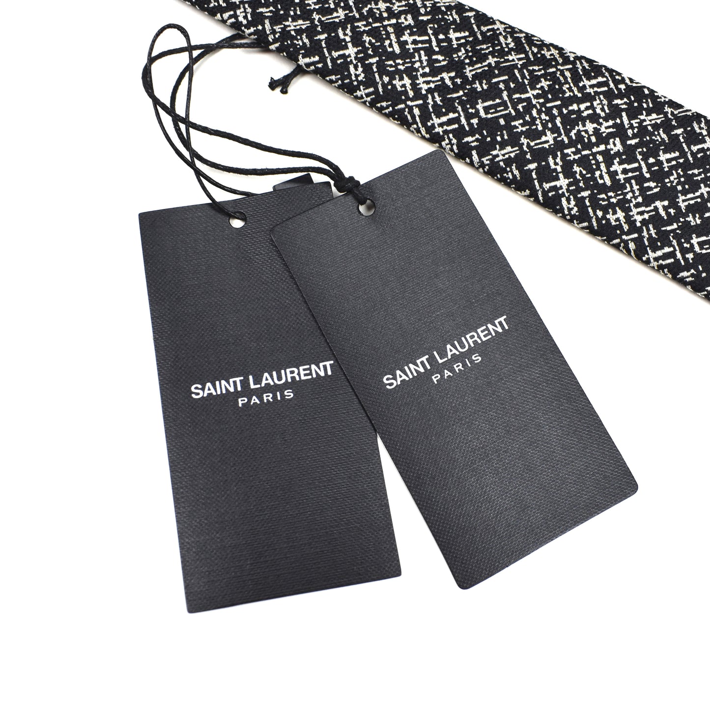 Saint Laurent - Black & Gray Tweed Skinny Tie