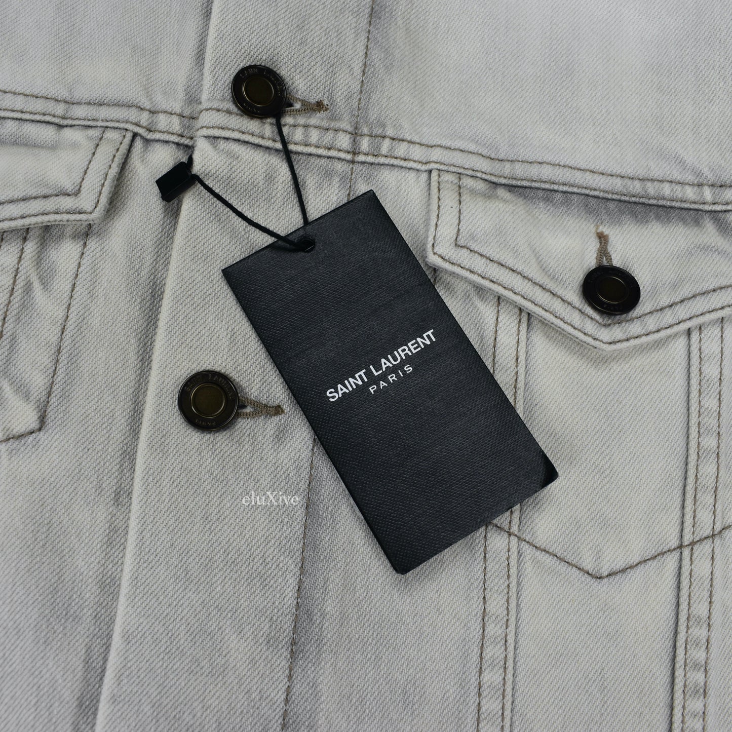 Saint Laurent - Gray Bleached Denim Trucker Jacket