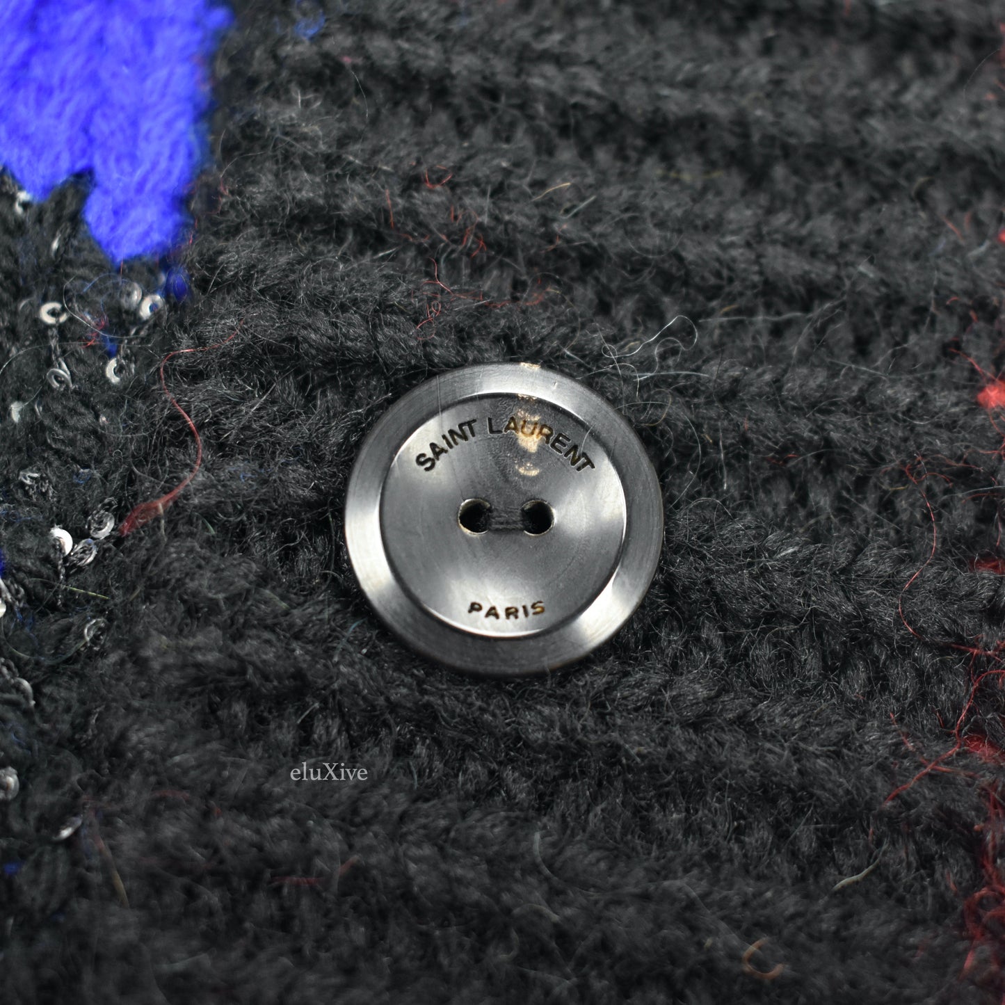 Saint Laurent - Zig Zag Jacquard Sequin Oversized Cardigan