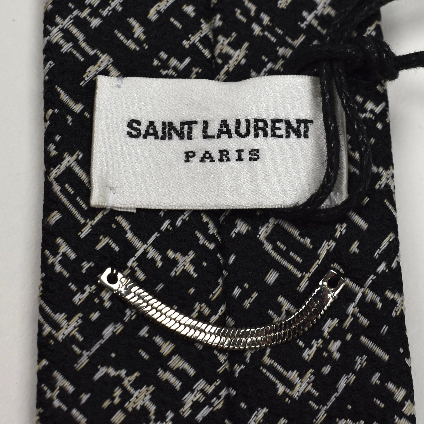 Saint Laurent - Black & Gray Tweed Skinny Tie