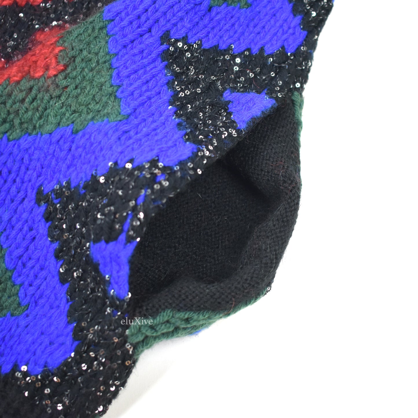 Saint Laurent - Zig Zag Jacquard Sequin Oversized Cardigan