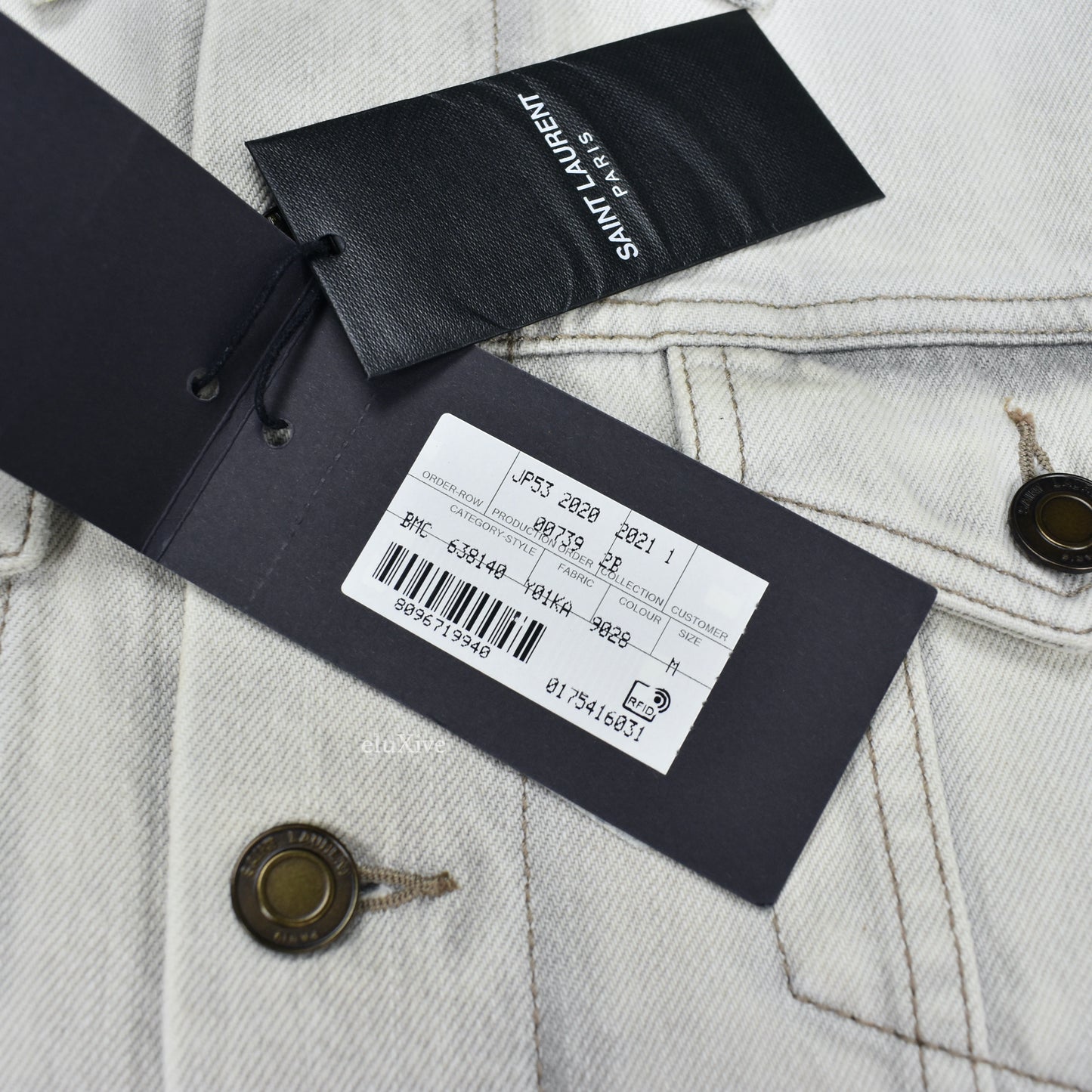 Saint Laurent - Gray Bleached Denim Trucker Jacket