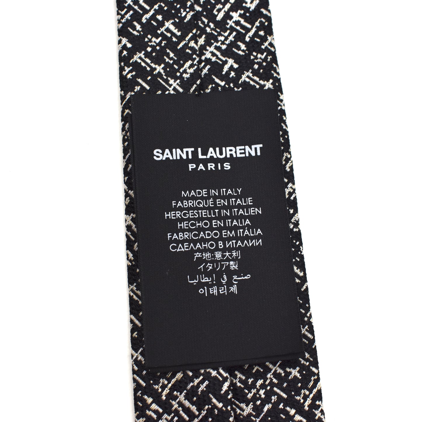 Saint Laurent - Black & Gray Tweed Skinny Tie