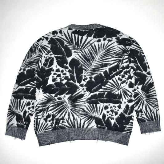 Saint Laurent - Distressed Tropic Palm Knit Crewneck Sweater