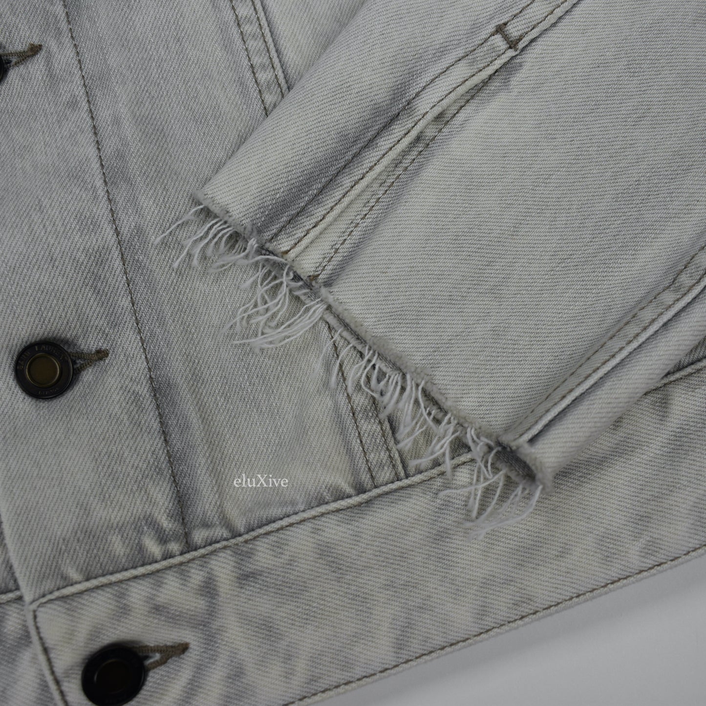 Saint Laurent - Gray Bleached Denim Trucker Jacket