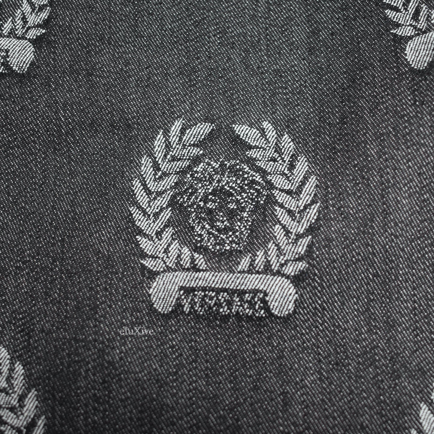 Versace - Black Medusa Wreath Logo Woven Denim Jeans