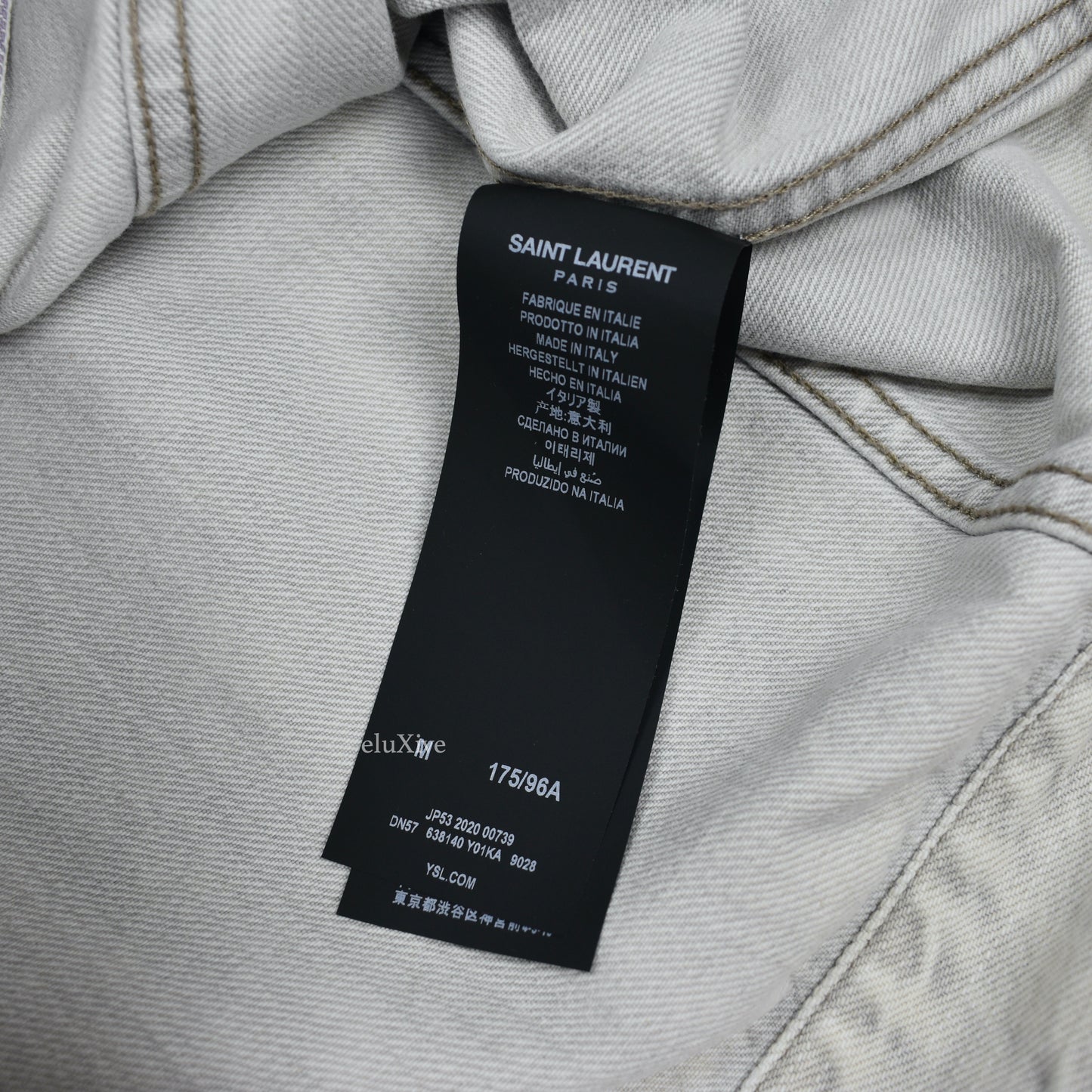 Saint Laurent - Gray Bleached Denim Trucker Jacket