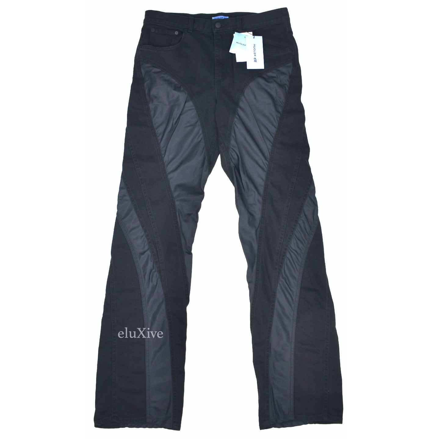 Mugler x H&M Black Spiral Panel Denim Jeans