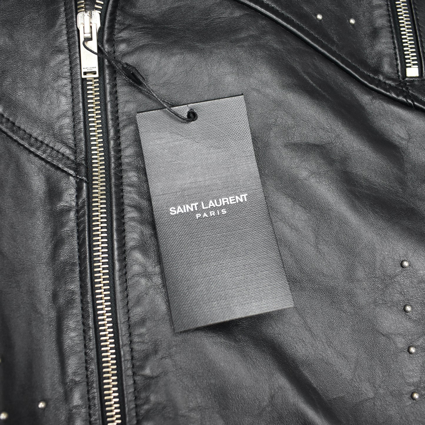 Saint Laurent - Black Studded Leather Biker Jacket