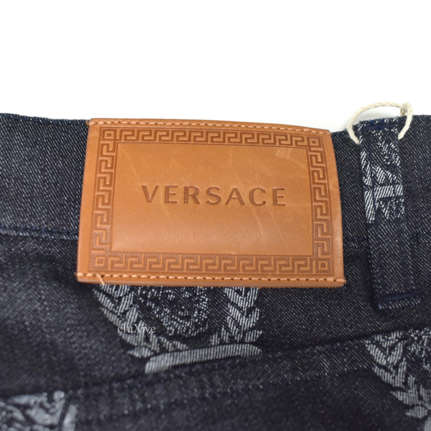 Versace - Black Medusa Wreath Logo Woven Denim Jeans