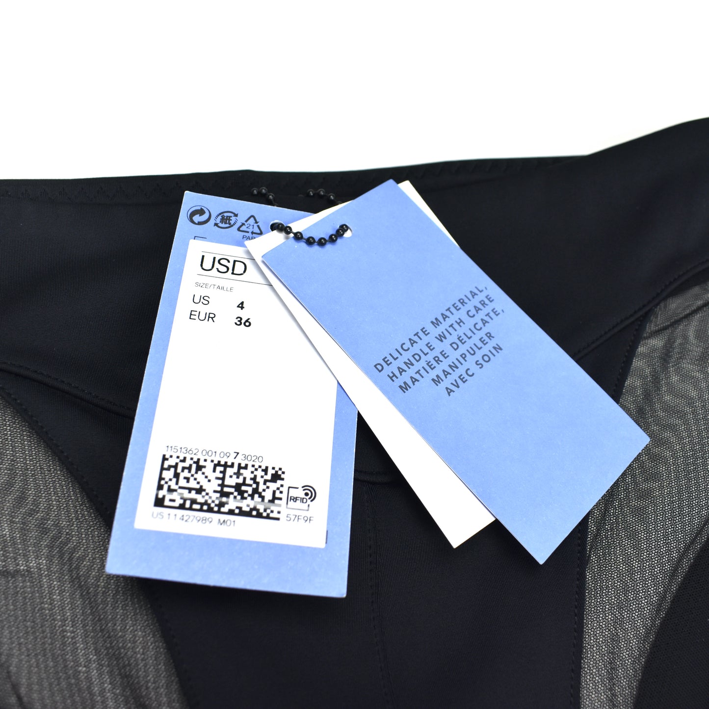 Mugler x H&M - Black Spiral Mesh Panel Leggings