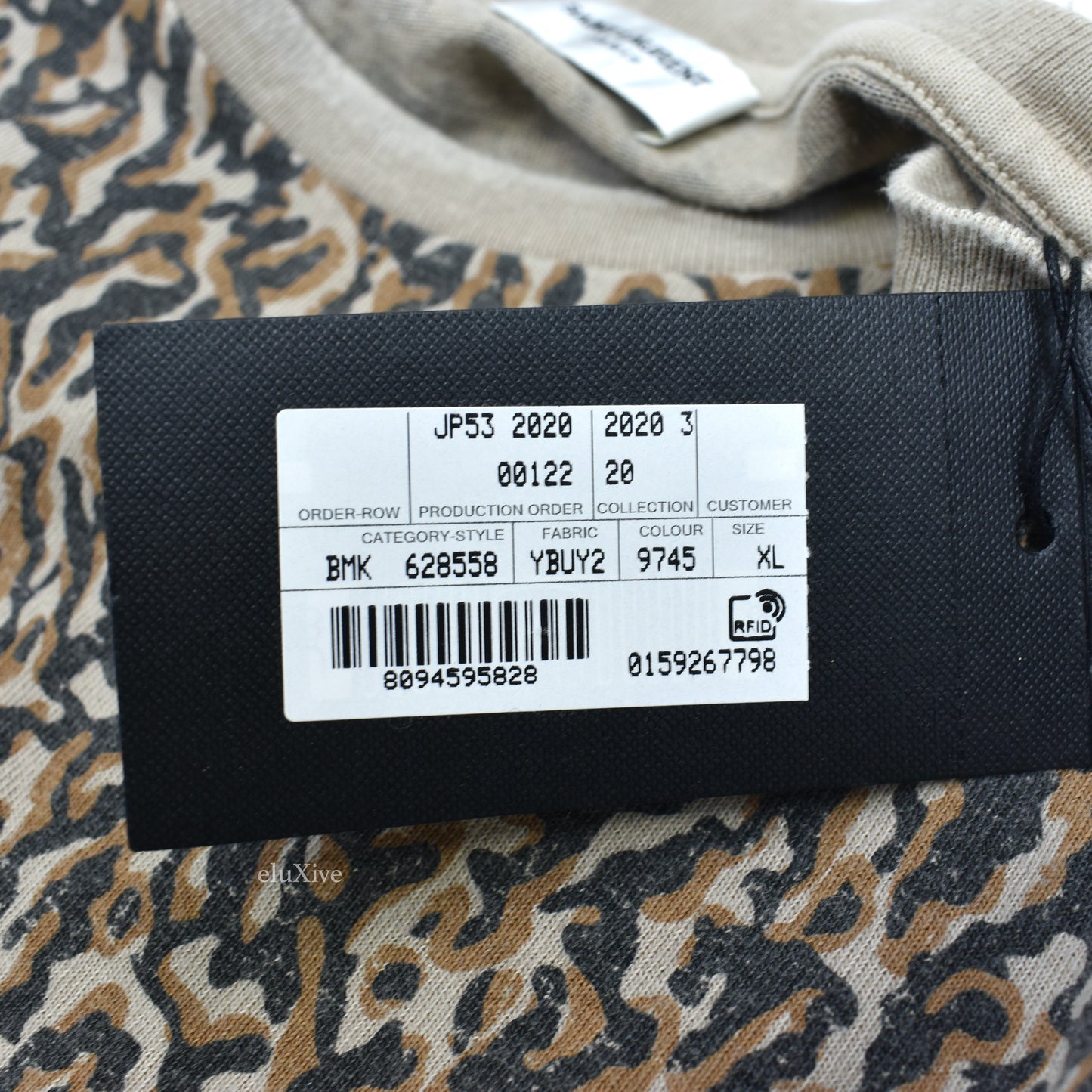 Saint Laurent - Leopard Camo Print Distressed T-Shirt