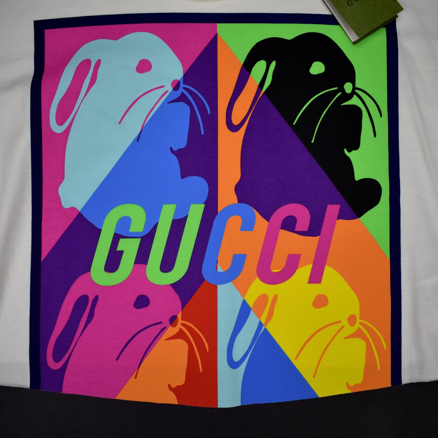 Gucci - Cropped Bunny Print Logo T-Shirt