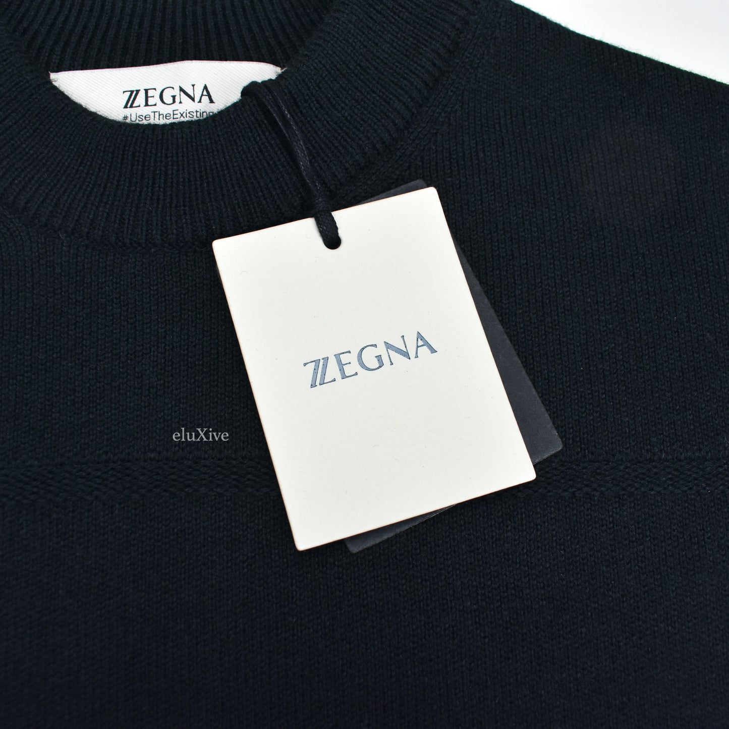 Z Zegna - Black Recycled Wool / Nylon Crewneck Sweater