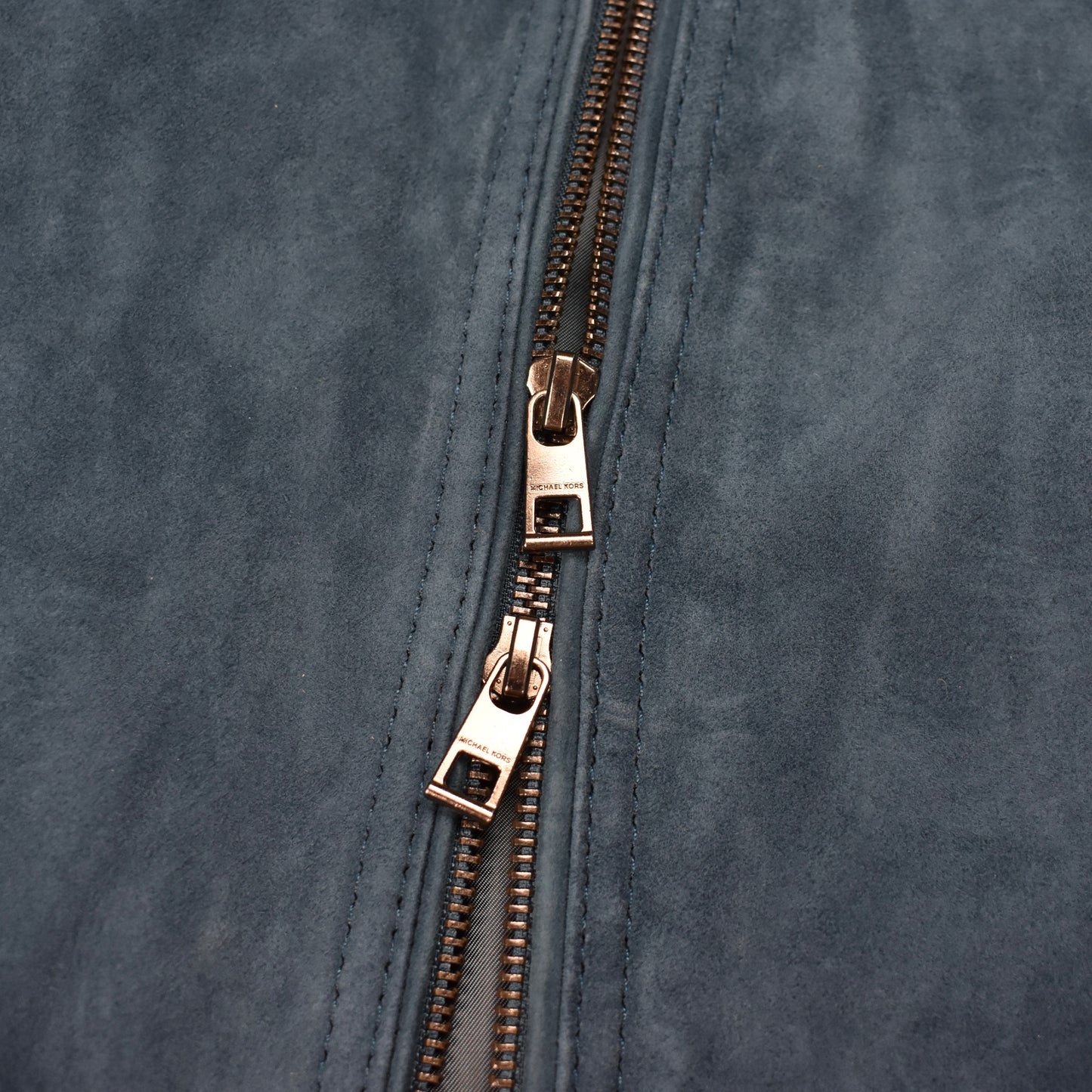 Michael Kors - River Blue Suede Racer Jacket