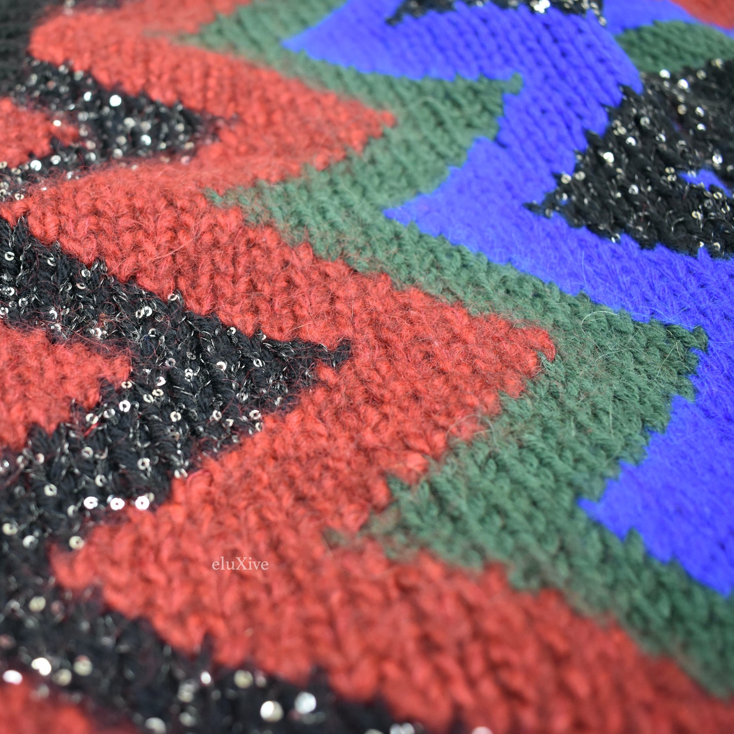 Saint Laurent - Zig Zag Jacquard Sequin Oversized Cardigan