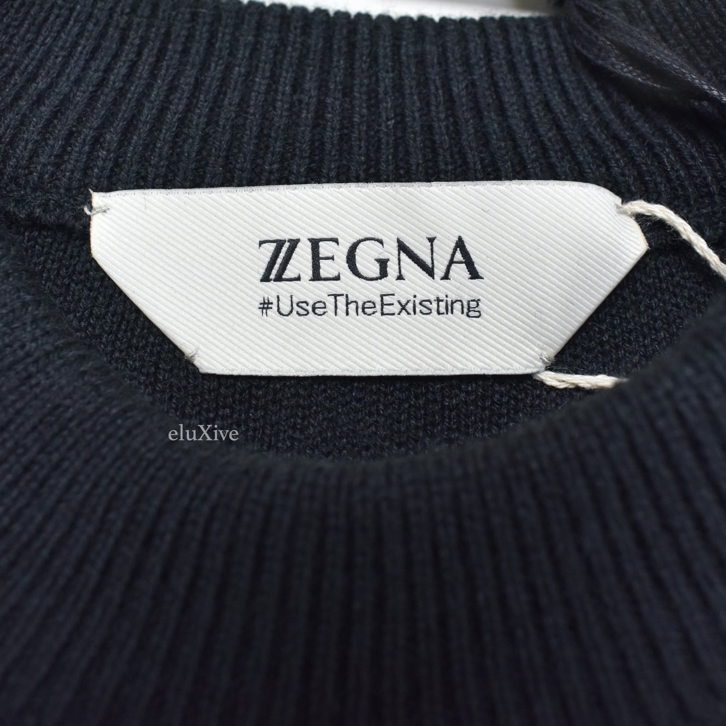 Z Zegna - Black Recycled Wool / Nylon Crewneck Sweater