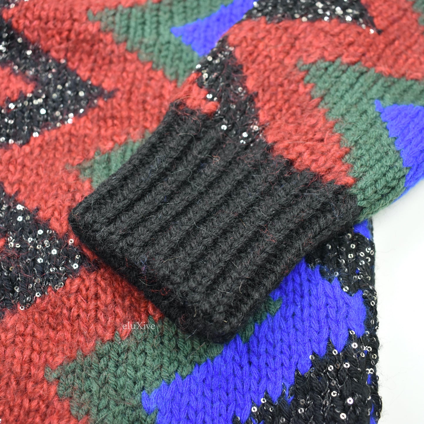 Saint Laurent - Zig Zag Jacquard Sequin Oversized Cardigan