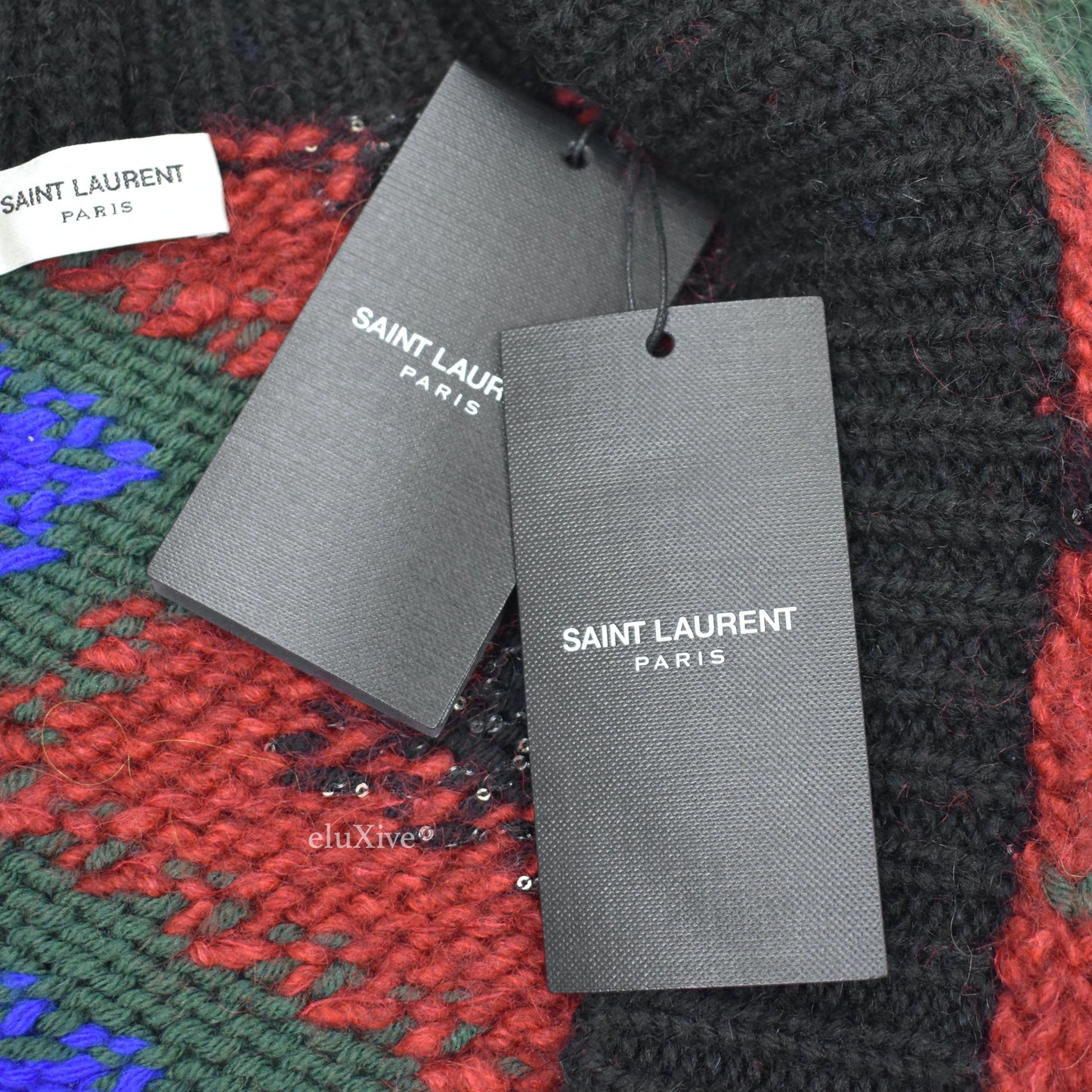 Saint Laurent - Zig Zag Jacquard Sequin Oversized Cardigan