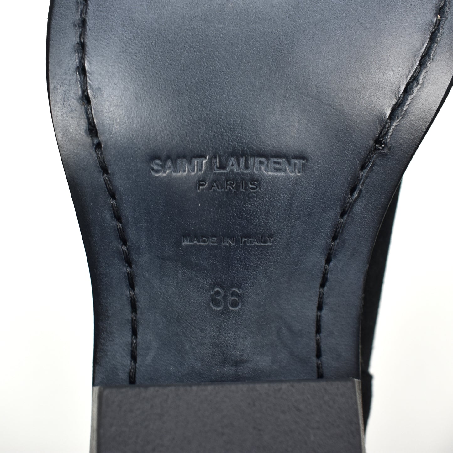 Saint Laurent - Black Waxed Suede Eastwood Boots (Women's)