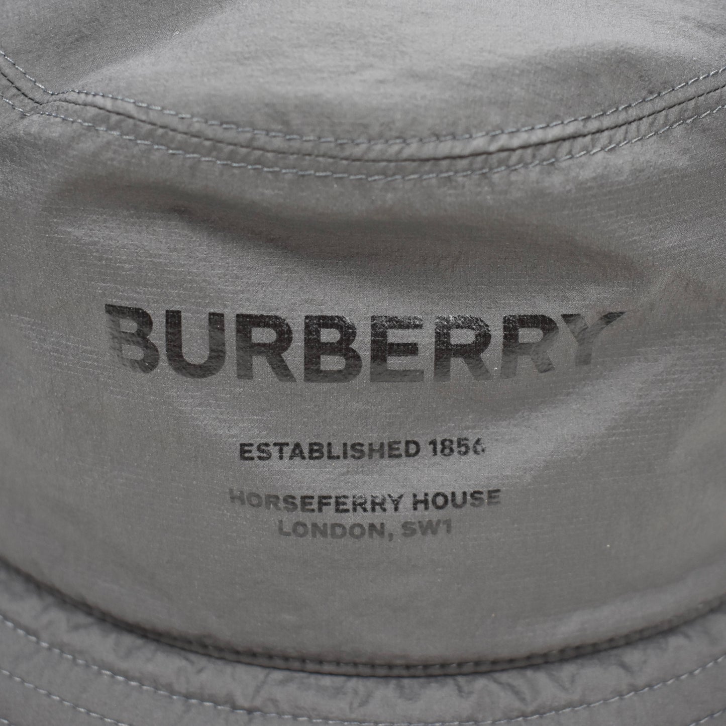 Burberry - Gray Twin Pocket Logo Print Bucket Hat