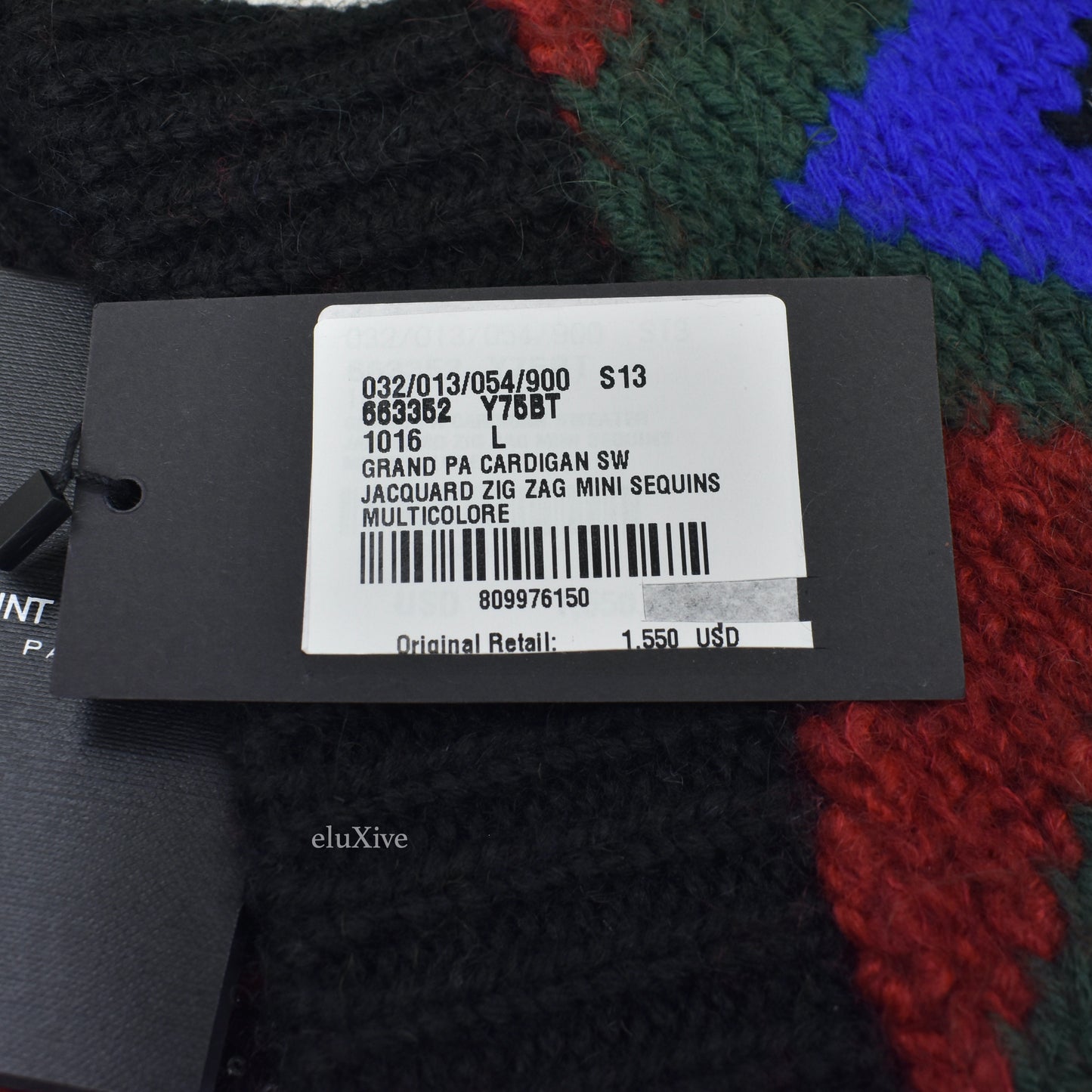 Saint Laurent - Zig Zag Jacquard Sequin Oversized Cardigan