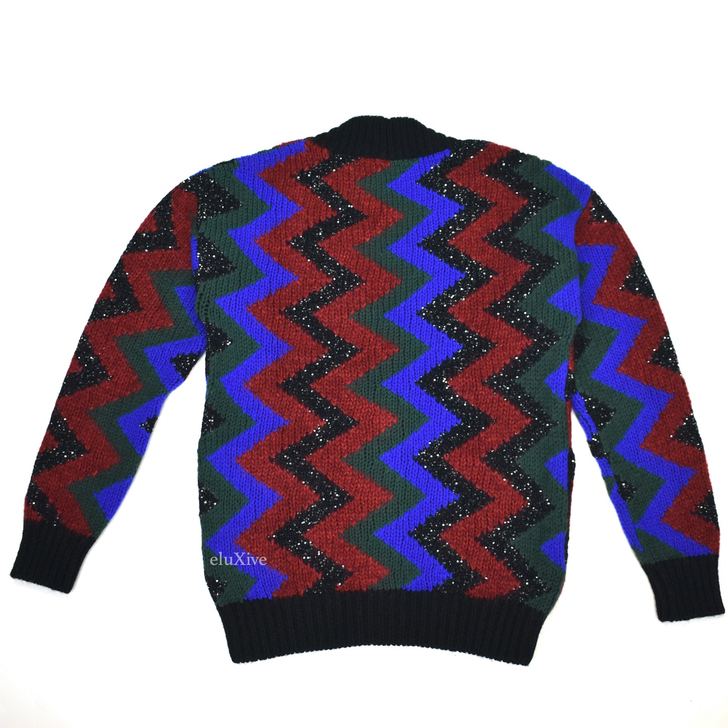 Saint Laurent - Zig Zag Jacquard Sequin Oversized Cardigan