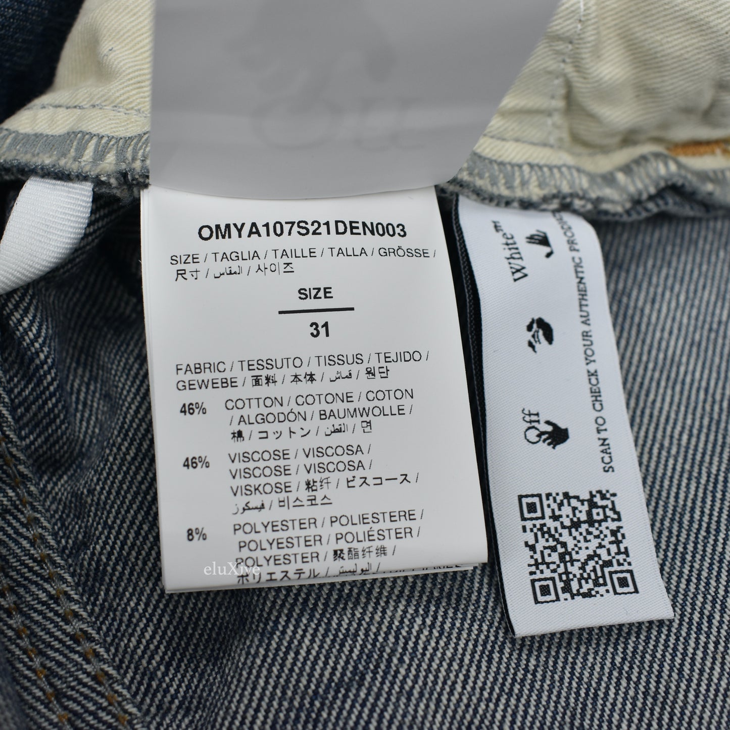 Off-White - Dark Blue Cutout Hole 'Meteor' Denim Jeans