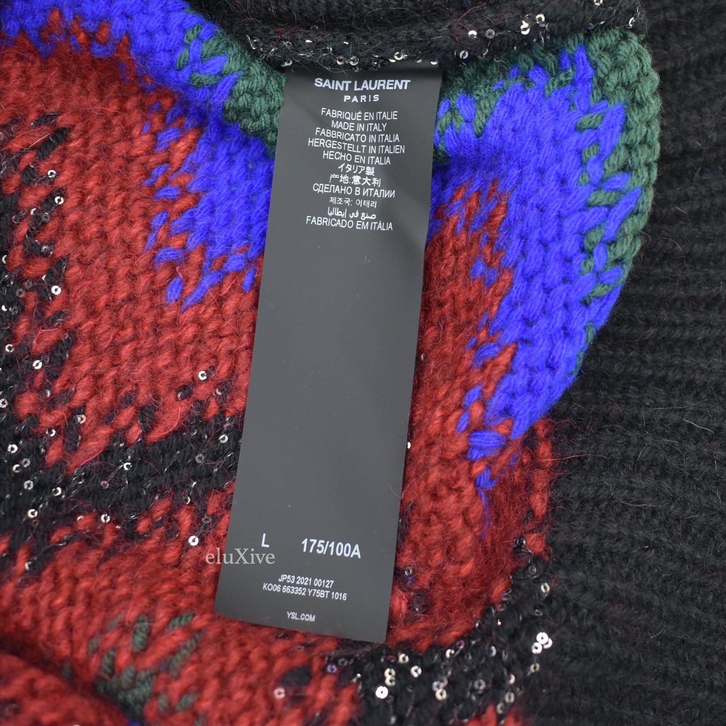 Saint Laurent - Zig Zag Jacquard Sequin Oversized Cardigan