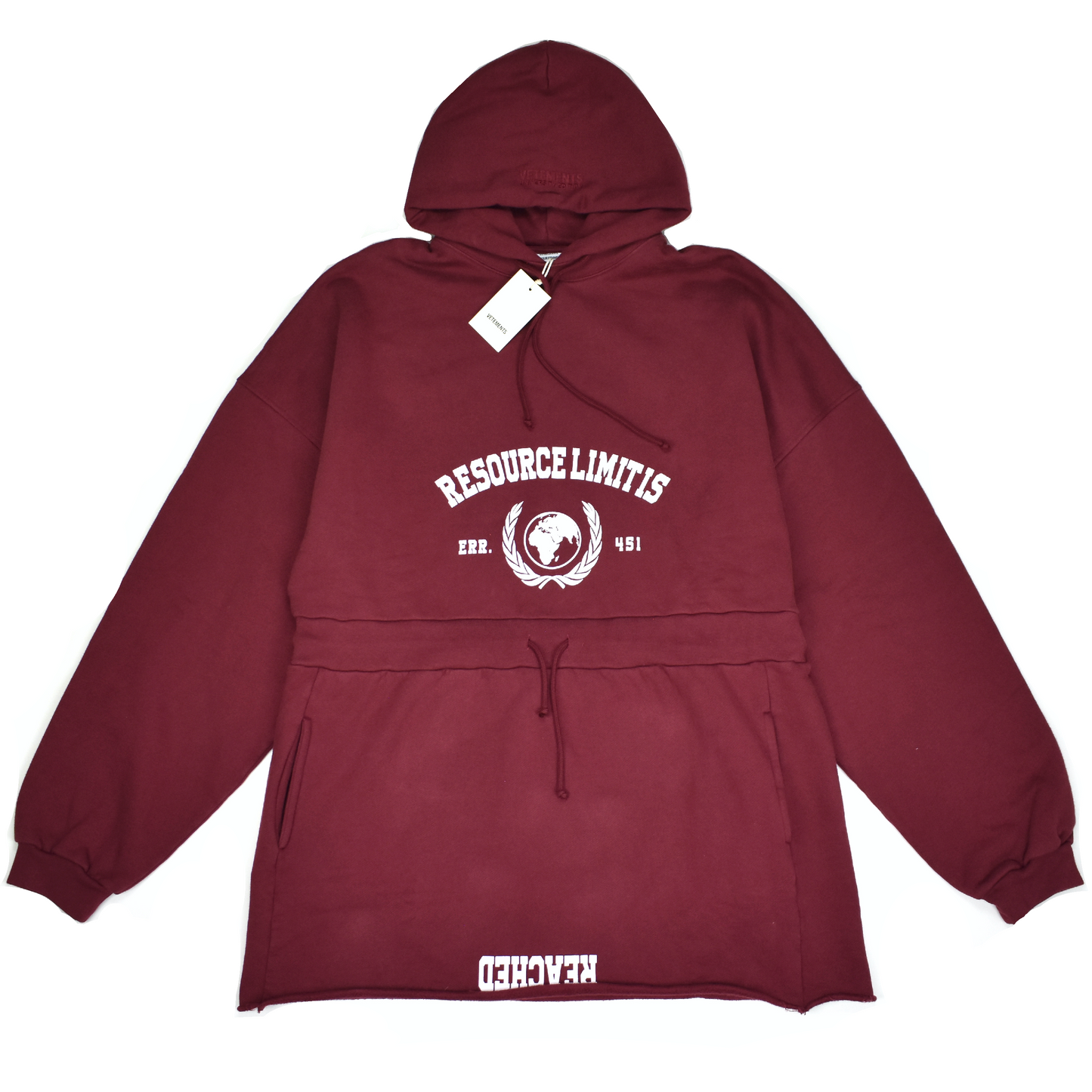 Vetements - AW20 Resource Limits Reached Oversized Hoodie