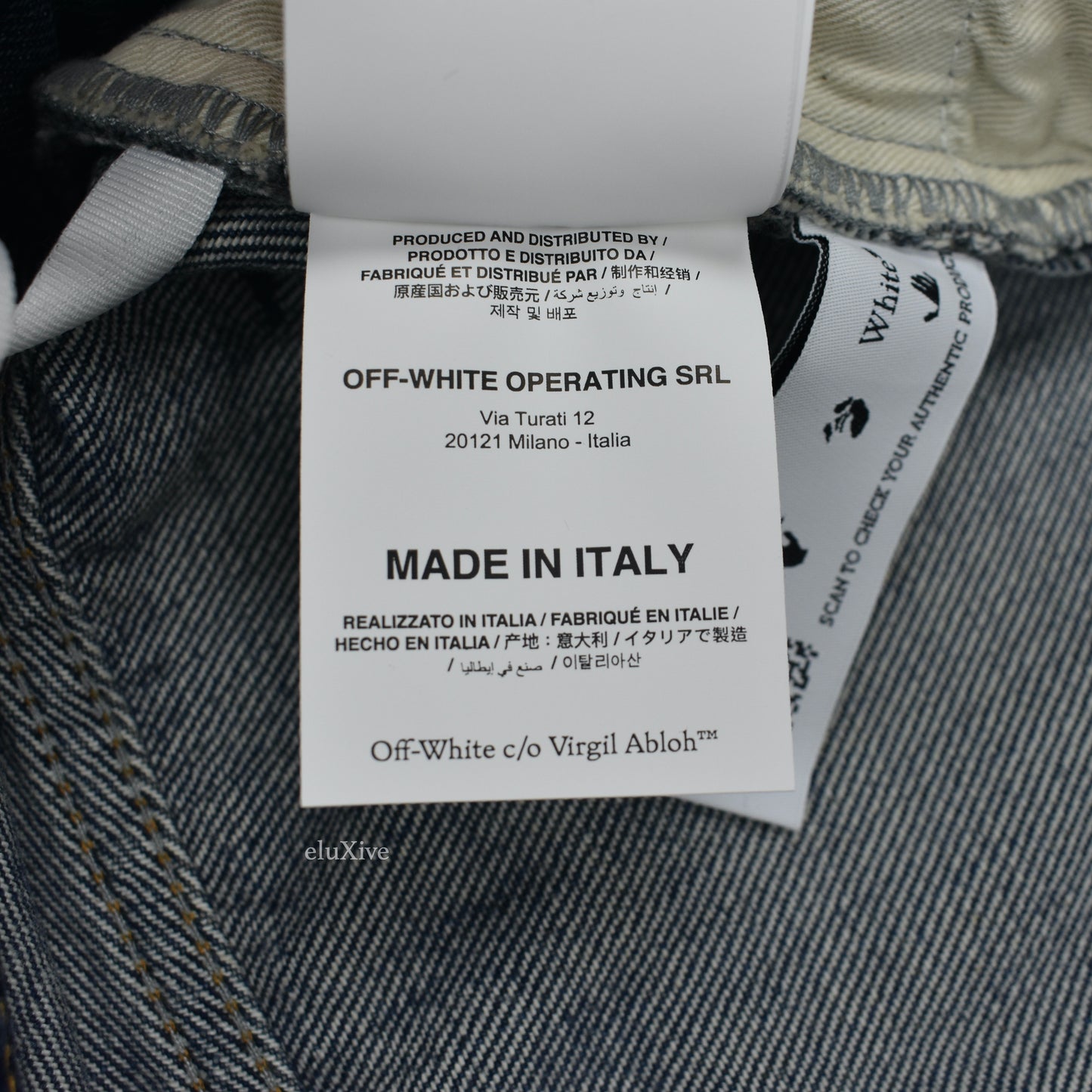 Off-White - Dark Blue Cutout Hole 'Meteor' Denim Jeans