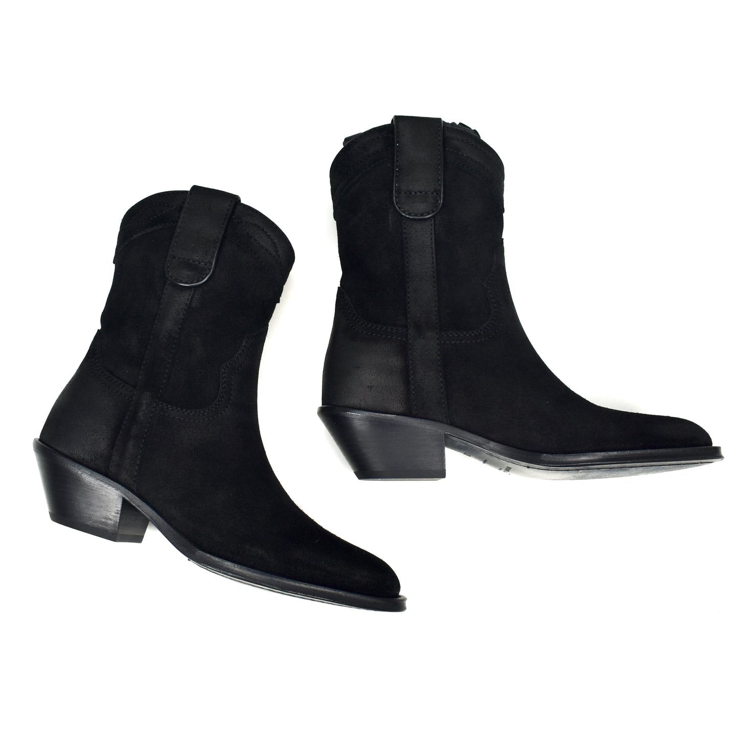 Saint Laurent - Black Waxed Suede Eastwood Boots (Women's)