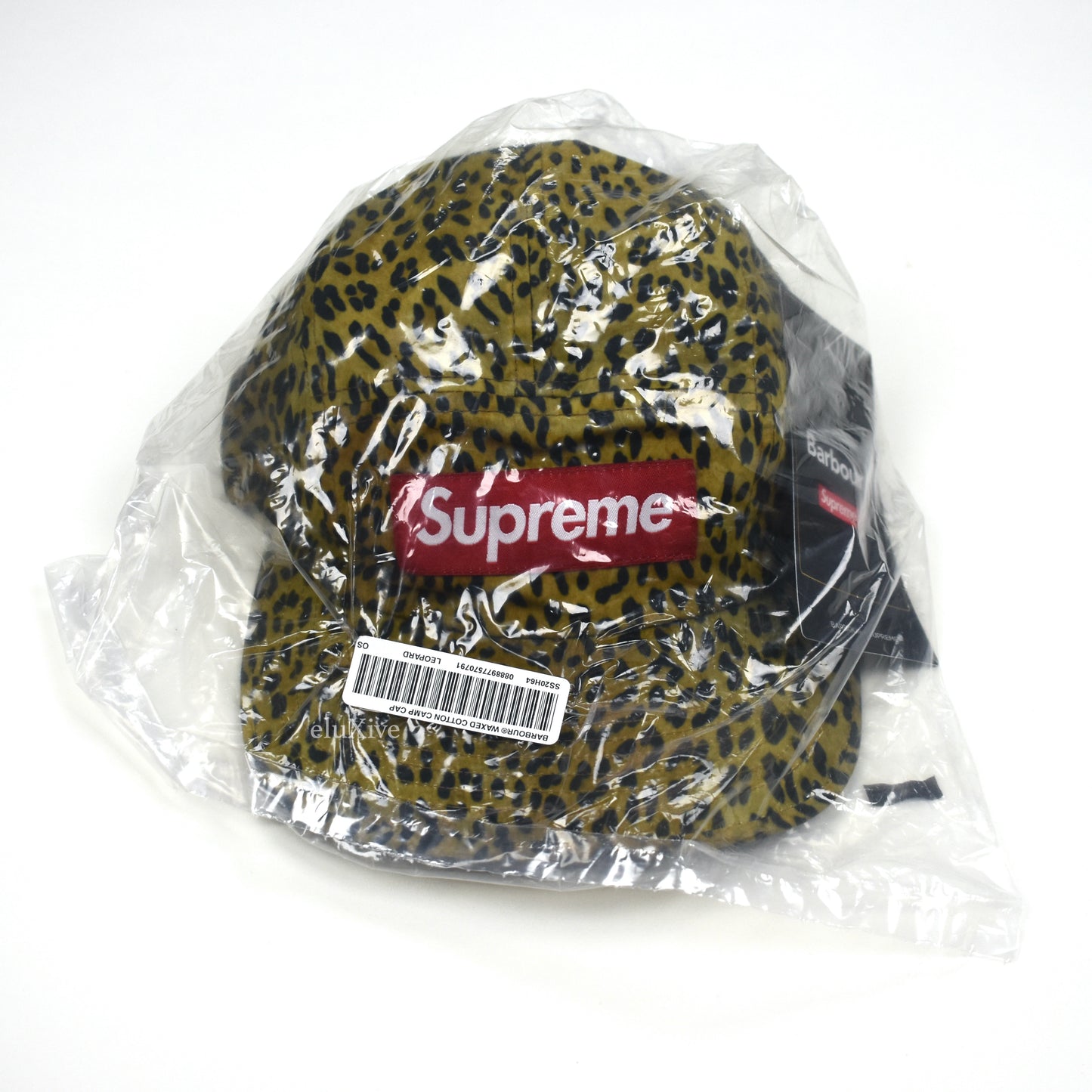 Supreme x Barbour - Leopard Waxed Cotton Box Logo Hat