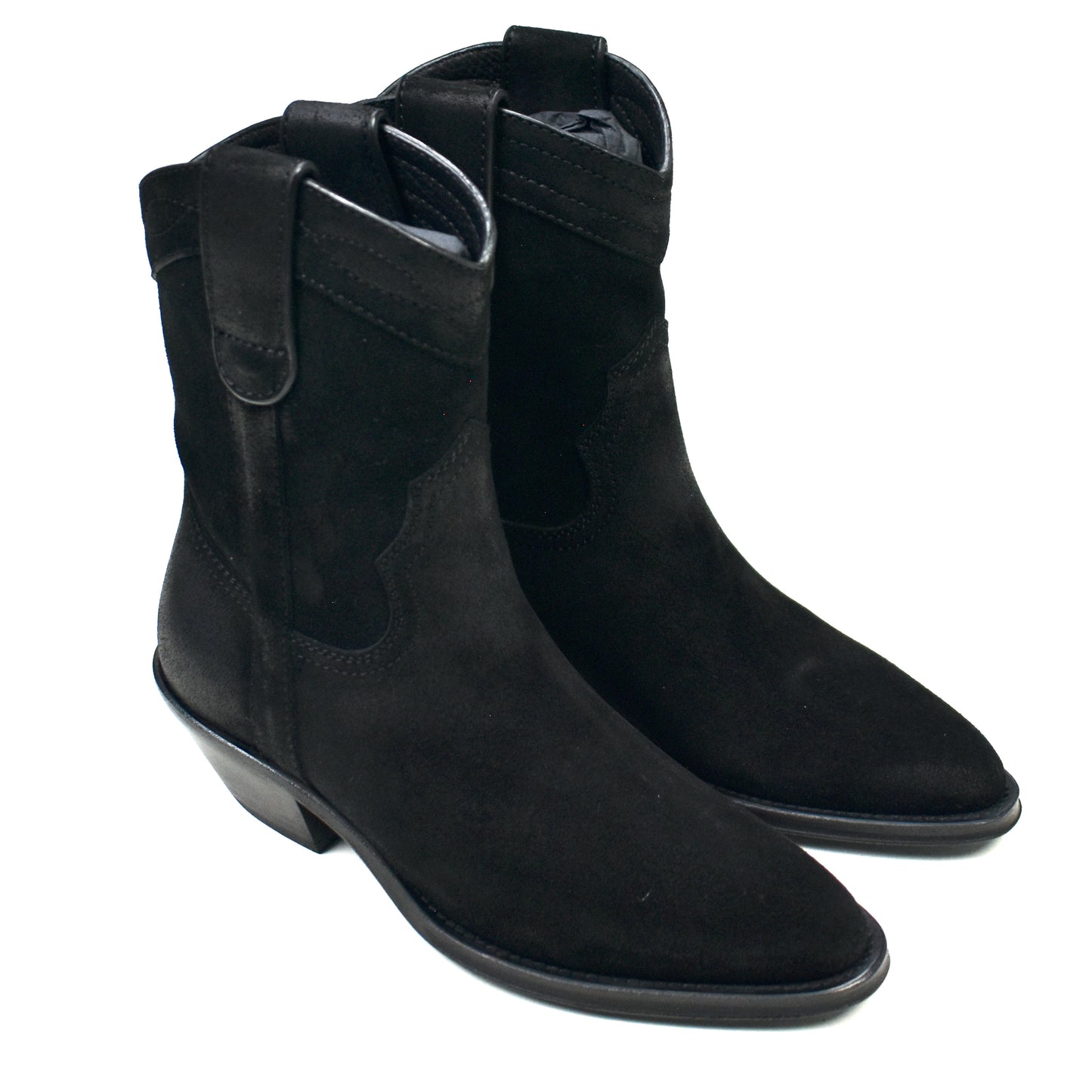 Saint Laurent - Black Waxed Suede Eastwood Boots (Women's)