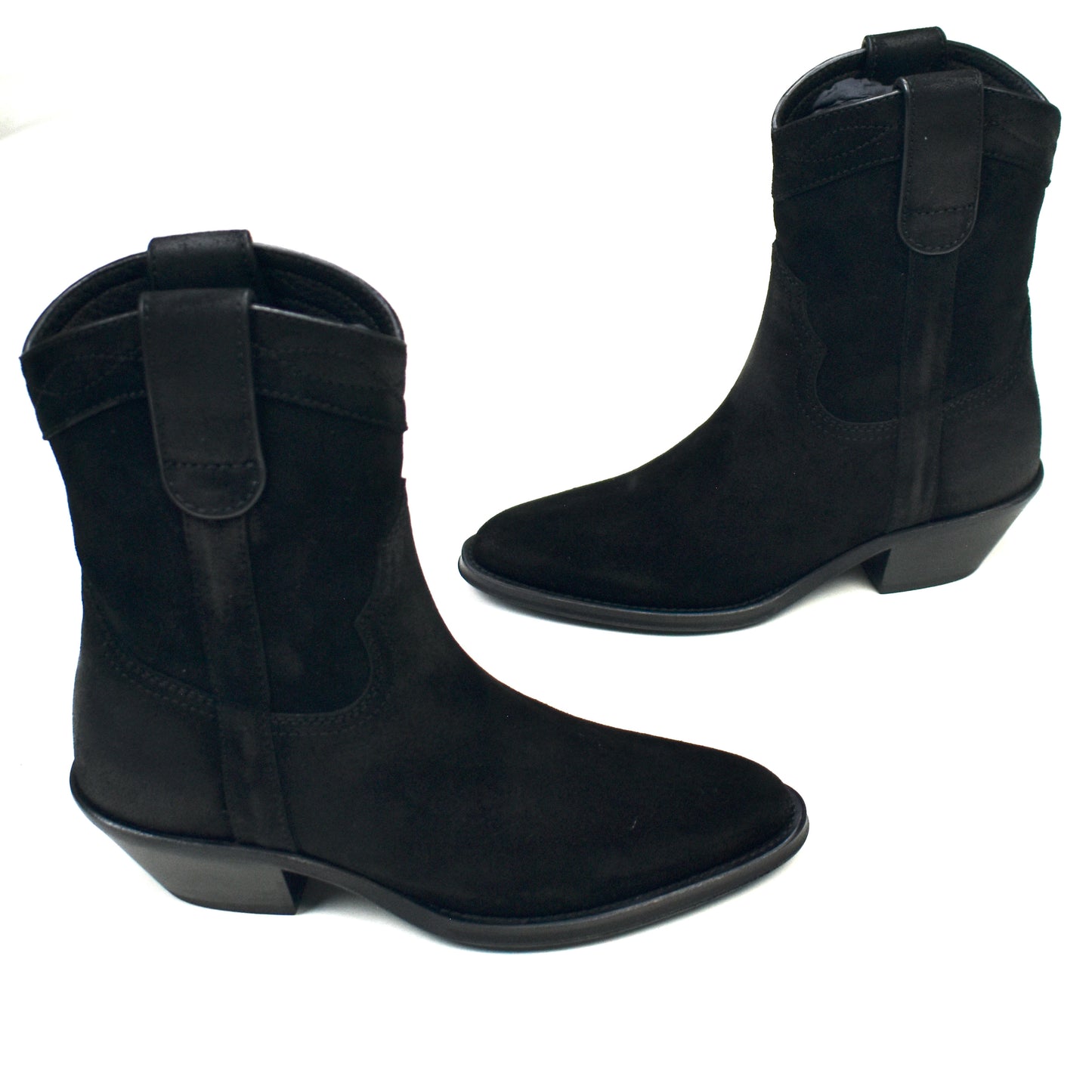 Saint Laurent - Black Waxed Suede Eastwood Boots (Women's)