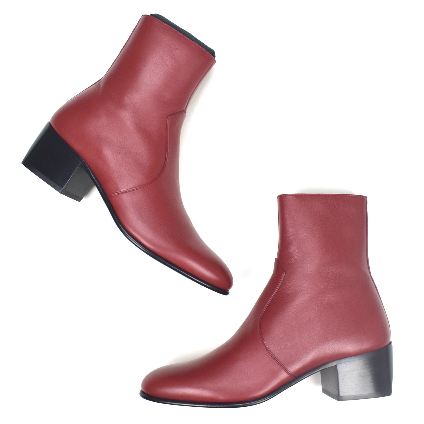 Saint Laurent - Opyum Red Leather James 60 Zip Boots
